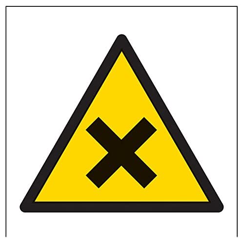 VSafety Warning Harmful Schild, quadratisch, 100 mm x 100 mm, 1 mm starrer Kunststoff von V Safety