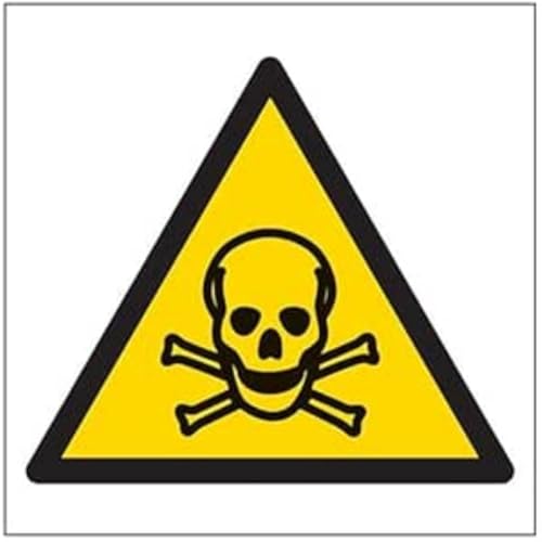 VSafety Warning Giftschild, quadratisch, 200 mm x 200 mm, 1 mm starrer Kunststoff von V Safety