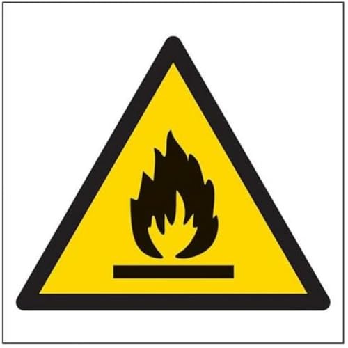 VSafety Warning Flammable Schild - Quadratisch - 200 mm x 200 mm - 1 mm starrer Kunststoff von V Safety