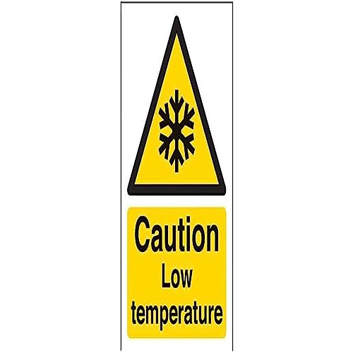 vsafety 62008 ag-r "Caution Niedriger Temperatur" Achtung Temperatur-Zeichen, starrer Kunststoff, Porträt, 100 mm x 150 mm, schwarz/gelb von VSafety