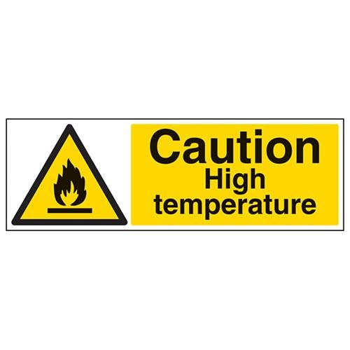 vsafety 62015bp-s "Caution Hohe Temperatur" Achtung Temperatur-Schild, selbstklebend, Landschaft, 600 mm x 200 mm x 200 mm, schwarz/gelb von VSafety