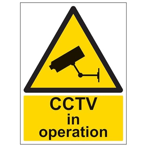 vsafety 63002bc-s "CCTV in Operation" Achtung Allgemeine Schild, selbstklebend, Porträt, 300 mm x 400 mm, schwarz/gelb von VSafety