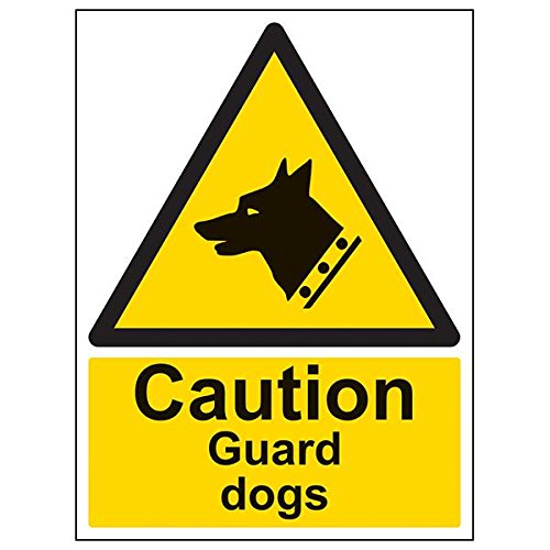 vsafety 63005bc-s "Danger Guard dogs" Sign, Hochformat, 300 mm x 400 mm (3 Stück) von VSafety