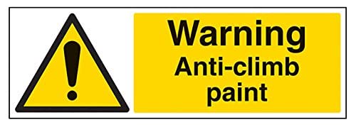 vsafety 63023bj-s "Achtung Anti-Kletter Paint ACHTUNG Allgemeine Schild, selbstklebend, Landschaft, 450 mm x 150 mm, schwarz/gelb von VSafety