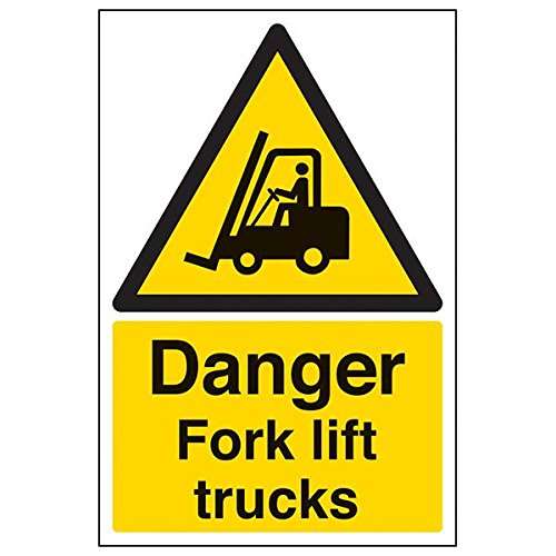 vsafety 64001 au-r "Gefahr Gabel Lift Trucks" Sign, Portrait, 200 mm x 300 mm (3 Stück) von VSafety