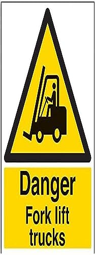 vsafety 64001bc-s "Gefahr Gabel Lift Trucks" Warnung Fahrzeug-Zeichen, selbstklebend, Porträt, 300 mm x 400 mm, schwarz/gelb von VSafety