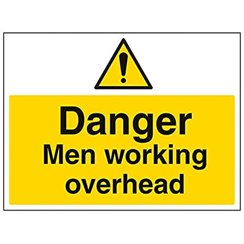 vsafety 67004bf-s "Danger Men Arbeiten über Kopf" Achtung Building Schild, selbstklebend, Landschaft, 400 mm x 300 mm, schwarz/gelb von VSafety