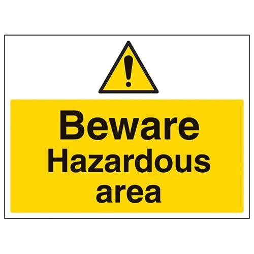vsafety 67019bf-s "Vorsicht vor gefährlichen Bereich" Warnung Building Schild, selbstklebend, Landschaft, 400 mm x 300 mm, schwarz/gelb von VSafety