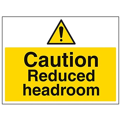 VSafety 67038BF-S Schild "Caution Reduced Headroom", Querformat, 400 mm x 300 mm, 3 Stück von V Safety