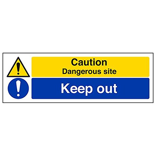 vsafety 67139 ax-s "Caution Gefährliche Website/" Keep Out Schild, 300 mm x 100 mm (3 Stück) von VSafety