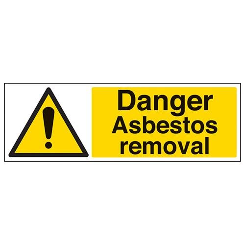 VSafety Danger Asbest-Entfernungswarnschild, Querformat, 450 mm x 150 mm, selbstklebendes Vinyl von V Safety