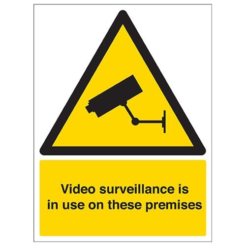 VSafety Security Notice, Video Surveillance In Use On These Premises Schild, Hochformat, 300 mm x 400 mm, 1 mm starrer Kunststoff von V Safety
