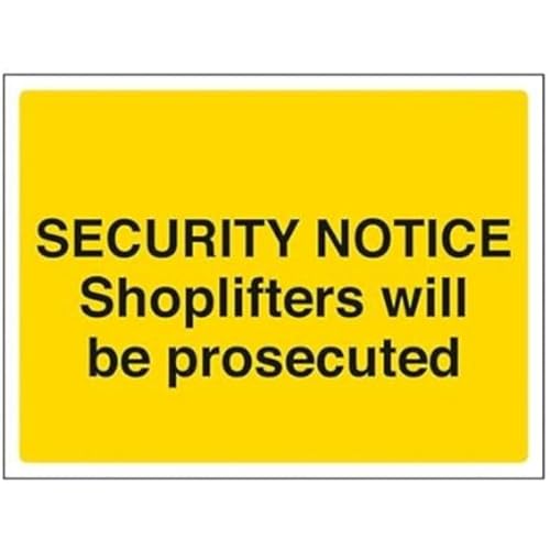 vsafety 6e022ar-s "SHOPLIFTERS werden verfolgt" Warnung Sicherheit Zeichen, selbstklebendes Vinyl, Landschaft, 200 mm x 150 mm, schwarz/gelb von VSafety