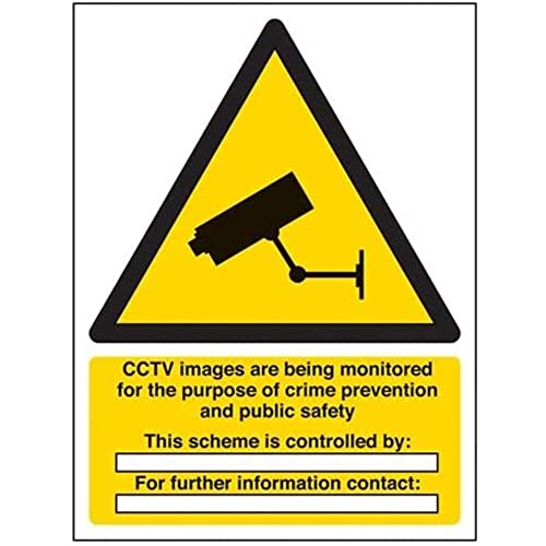 vsafety 6e031an-r "CCTV/Bilder sind werden" Warnung Sicherheit Zeichen, starrer Kunststoff, Hochformat, 150 mm x 200 mm x 200 mm, schwarz/gelb von VSafety