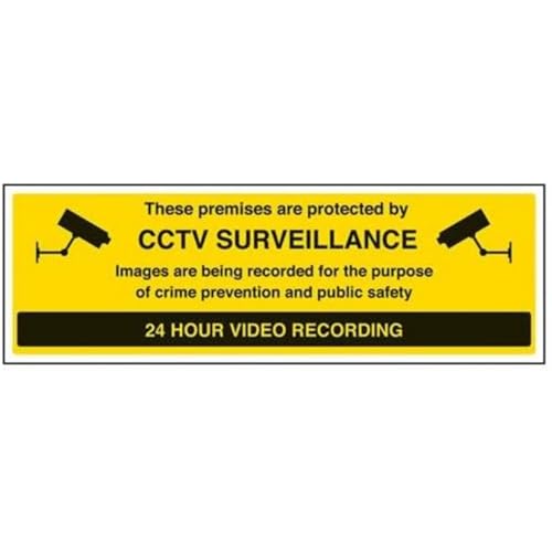 vsafety 6e042bj-r "CCTV Überwachung/Bilder Are Being Recorded" Warnung Sicherheit Zeichen, starrer Kunststoff, Landschaft, 450 mm x 150 mm, schwarz/gelb von VSafety