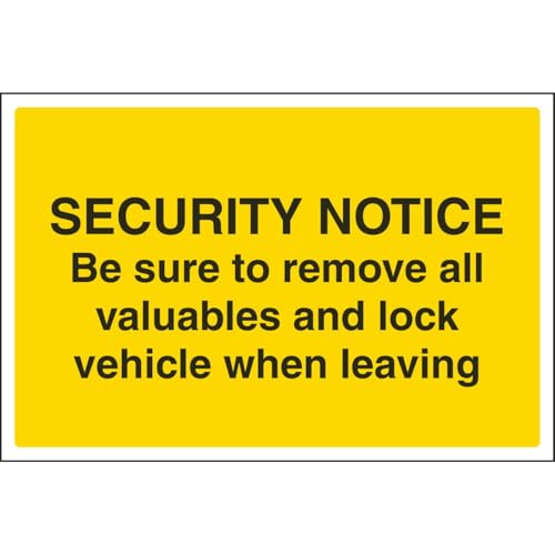 vsafety 6e049ba-s "entfernen alle Wertsachen und Lock Fahrzeug beim Verlassen" Warnung Sicherheit Zeichen, selbstklebendes Vinyl, Landschaft, 300 mm x 200 mm x 200 mm, schwarz/gelb vsafety 6e049ba-s "entfernen alle Wertsachen und Lock Fahrzeug beim Verlassen" Warnung Sicherheit Zeichen, selbstklebendes Vinyl, Landschaft, 300 mm x 200 mm x 200 mm, schwarz/gelb von VSafety