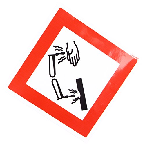 VSafety Corrosive Warning Hazard Diamonds Schild, quadratisch, 200 mm x 200 mm, Vinyl von V Safety