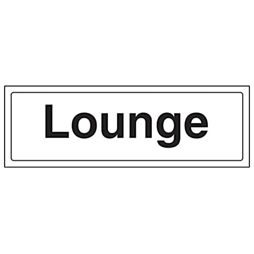 vsafety 71026 ax-s "Lounge Allgemeine Türschild, selbstklebendes Vinyl, Landschaft, 300 mm x 100 mm, schwarz von VSafety