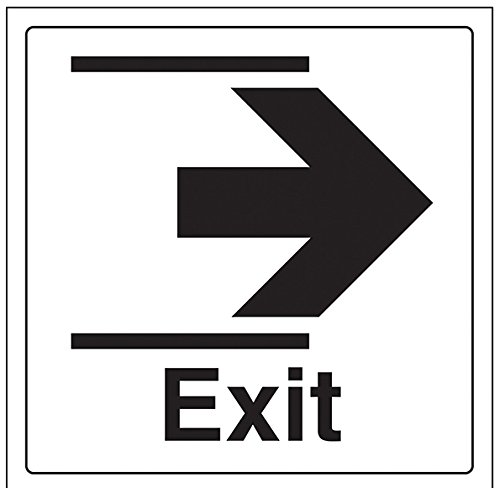 VSafety Exit/Slide Right Türschild, quadratisch, 200 mm x 200 mm, Vinyl von VSafety