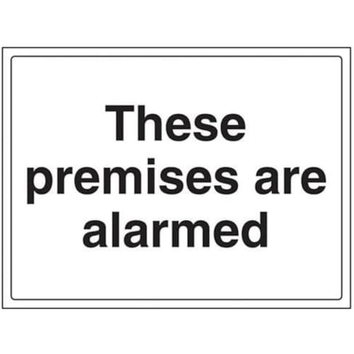 VSafety These Premises Are Alarmed Schild aus starrem Kunststoff, Querformat, 400 x 300 mm, 1 mm von V Safety