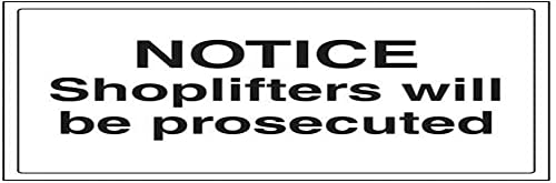 VSafety Thieves Will Be Prosecuted Schild, Querformat, 300 x 200 mm, 1 mm starrer Kunststoff von V Safety