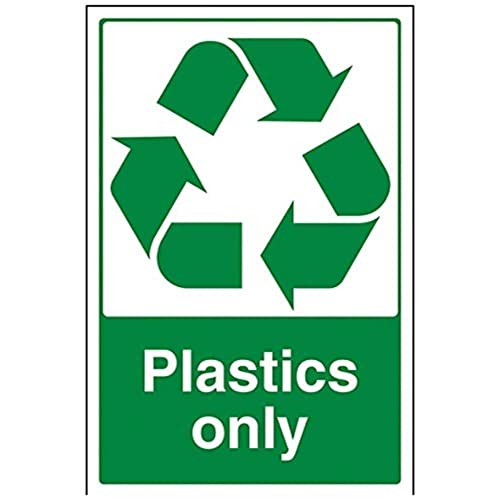 VSafety Plastics Only Recycling Schild, Hochformat, 200 x 300 mm, 1 mm starrer Kunststoff von V Safety
