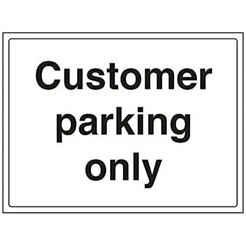 VSafety Parkplatzschild für Kunden, Querformat, 400 mm x 300 mm, 1 mm starrer Kunststoff von V Safety