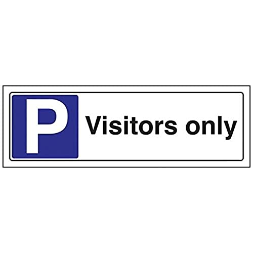 VSafety Schild "Visitors Only Parkplatz", Querformat, 300 mm x 100 mm, 1 mm starrer Kunststoff von V Safety