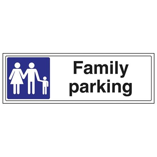 VSafety Family Parkplatz-Schild, Querformat, 450 x 150 mm, Vinyl, selbstklebend von V Safety
