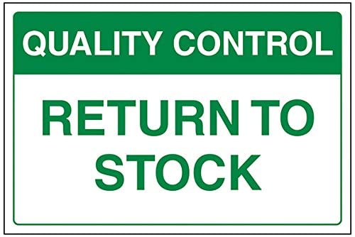 VSafety Schild "Return To Stock", Querformat, 300 mm x 200 mm, selbstklebendes Vinyl von V Safety