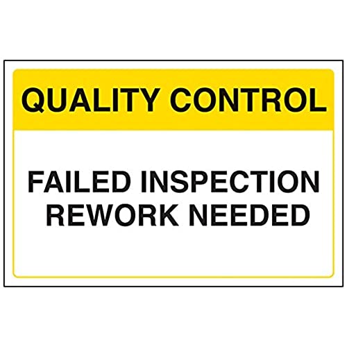 VSafety Failed Inspection Rework Needed Schild – Querformat, 300 mm x 200 mm, 1 mm starrer Kunststoff von V Safety