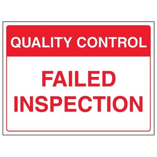 VSafety Failed Inspection Schild – Querformat – 400 mm x 300 mm – 1 mm starrer Kunststoff von V Safety