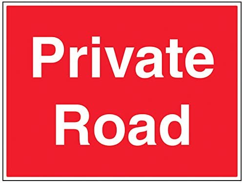 VSafety Schild "Private Road", Querformat, 600 x 450 mm, 1 mm starrer Kunststoff von V Safety