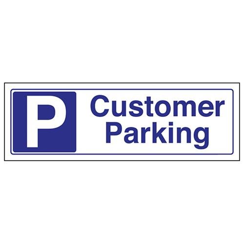 vsafety 78001 ax-r Allgemeine Garage Schild, Kunden-Parkplatz, starrer Kunststoff, Landschaft, 300 mm x 100 mm, blau von VSafety