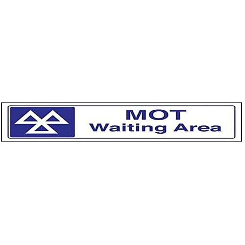 vsafety 78003 ax-r Allgemeine Garage Schild, Mot Waiting Bereich", starrer Kunststoff, Landschaft, 300 mm x 100 mm, blau von VSafety