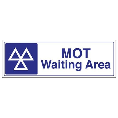 vsafety 78003bj-s Allgemeine Garage Schild, Mot Waiting Bereich," selbstklebend, Landschaft, 450 mm x 150 mm, blau von VSafety