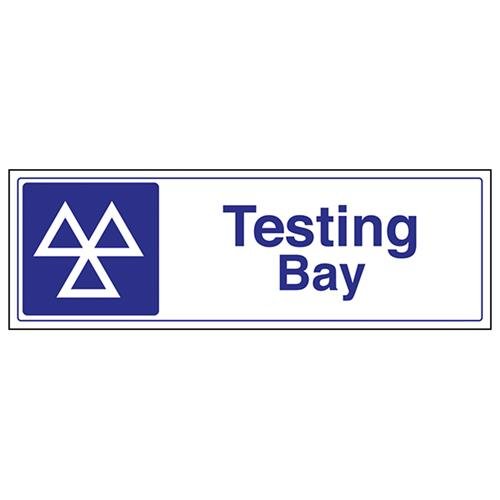 vsafety 78006bj-s Allgemeine Garage Schild, Testen Bay, selbstklebend, Landschaft, 450 mm x 150 mm, blau von VSafety