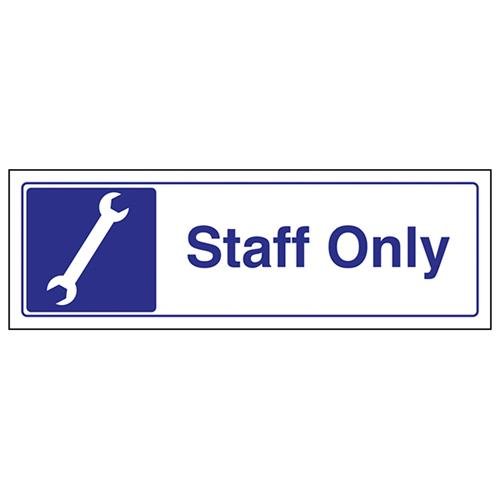 VSafety Garage Staff Only Schild, Querformat, 300 x 100 mm, 1 mm starrer Kunststoff von V Safety