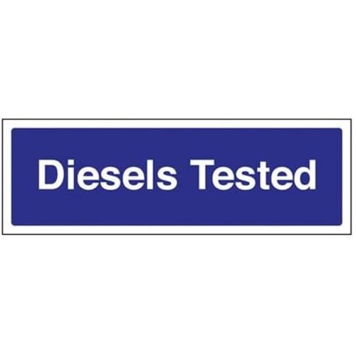 vsafety 78010 ax-s Allgemeine Garage Schild, Diesel getestet," selbstklebend, Landschaft, 300 mm x 100 mm, blau von VSafety