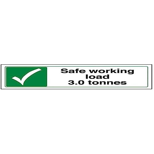 vsafety 78014 ax-s Allgemeine Garage Schild, sicheres Arbeiten Laden 3.0 Tonnen," selbstklebend, Landschaft, 300 mm x 100 mm, grün/schwarz von VSafety