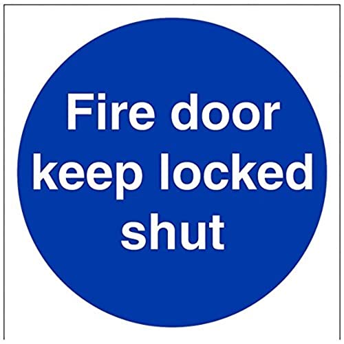 vsafety Abdeckkappe am-s "FIRE DOOR KEEP LOCKED Shut" Pflicht Schilder, selbstklebendes Vinyl, quadratisch, 150 mm x 150 mm, blau vsafety Abdeckkappe am-s "FIRE DOOR KEEP LOCKED Shut" Pflicht Schilder, selbstklebendes Vinyl, quadratisch, 150 mm x 150 mm, blau von VSafety