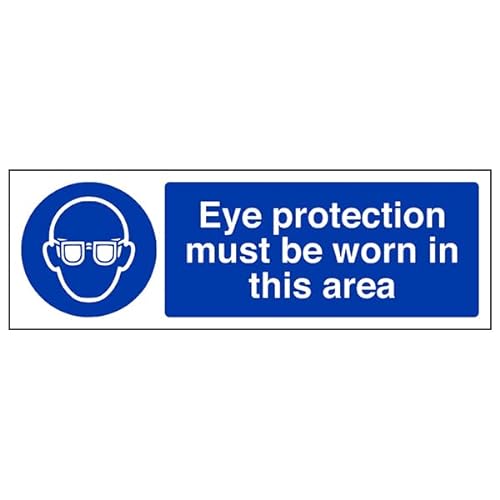 VSafety 41056BJ-S"Eye Protection Must Be Worn In This Area"-Schild, 450 mm x 150 mm, 3 Stück von V Safety