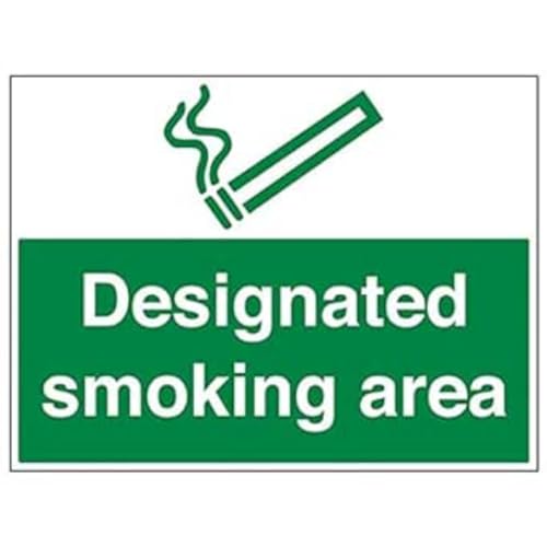 VSafety 57041BR-S Schild mit Aufschrift "Smoking Area", Querformat, 600 mm x 450 mm, 3 Stück von V Safety