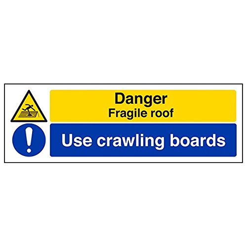 vsafety "Danger Fragile Dach/Anwendung kriechen Boards", (3 Stück), 300 mm x 100 mm, 3 von VSafety