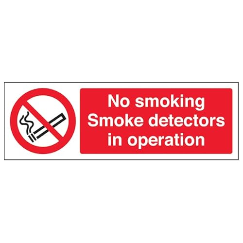 vsafety "No Smoking. Rauchmelder in Operation", (3 Stück), 450 mm x 150 mm, 3 von VSafety