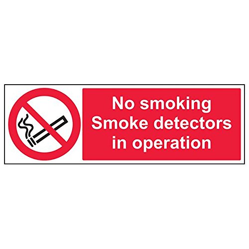 vsafety "No Smoking. Rauchmelder in Operation", (3 Stück), 600 mm x 200 mm, 3 von VSafety