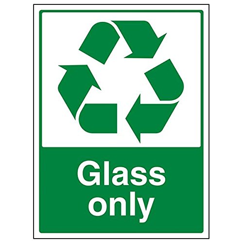 vsafety "Nur Glas, Zeichen, Hochformat, (3 Stück), 300 mm x 400 mm, 3 von VSafety