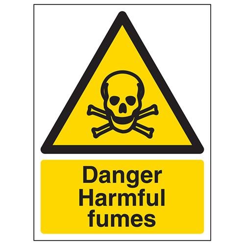 VSafety Danger Harmful Fumes Warnschild, Hochformat, 150 x 200 mm, 1 mm starrer Kunststoff von V Safety