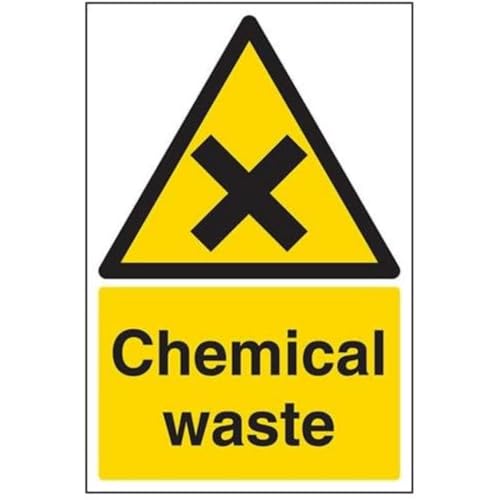 VSafety Chemical Waste Warnschild - Hochformat - 200 mm x 300 mm - Vinyl von V Safety