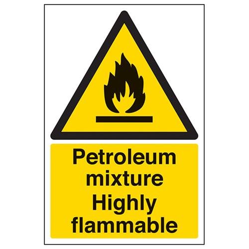 VSafety Petroleum Mixture Warnschild Hochformat, selbstklebend, Vinyl, 200 x 300 mm von V Safety